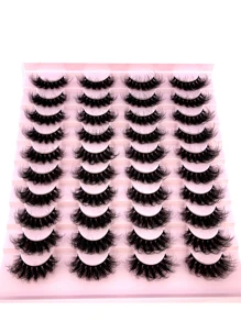 HBZGTLAD 20 Cặp Lông Mi Giả Làm Bằng Lông Chồn, Tự Nhiên & Lộn Xộn, 10mm-25mm, Lông Mi Giả Làm Bằng Lông Chồn 3D Thực Tế Làm Thủ Công, Nhiều Kiểu Dáng - màu đen - Xem 1