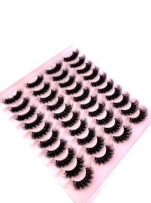 HBZGTLAD 20 Cặp Lông Mi Giả Làm Bằng Lông Chồn, Tự Nhiên & Lộn Xộn, 10mm-25mm, Lông Mi Giả Làm Bằng Lông Chồn 3D Thực Tế Làm Thủ Công, Nhiều Kiểu Dáng - màu đen - Xem 7