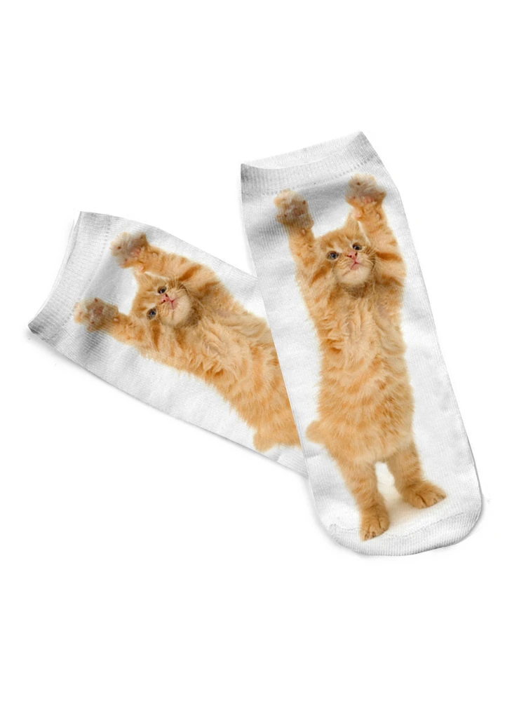 Cat Print Ankle Socks