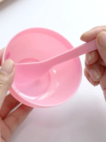 Portable Facial Sheet Mixing Bowl Set, Pp Pink Reusable Diy Facial Sheet Tool Mask Scraper Mask Tool For Home - Pink - View 2