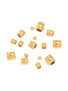 20入組4/6/8/10毫米不銹鋼大孔散裝間隔珠手鍊項鍊DIY珠寶製作配件用品 - 金黃色 - 查看 6