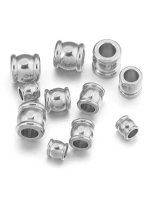 20 miếng 4/6/8/10mm thép không gỉ lỗ lớn rời không gian siêu tốc hạt vòng tay vòng cổ tự làm trang sức làm nguồn cung cấp cho phụ kiện - Bạc - Xem 2