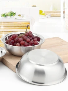 3個裝厚不鏽鋼快餐盤/湯盤/學生餐盤/廚房食品烘焙蛋盤