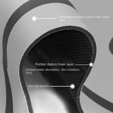 1入組字母圖案防滑浴室毯 - 咖啡棕 - 查看 4