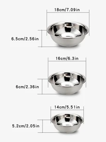 3個裝厚不鏽鋼快餐盤/湯盤/學生餐盤/廚房食品烘焙蛋盤
