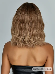 Tóc Giả Tổng Hợp Xoăn Ngắn Có Bangs - Ombre - Xem 6