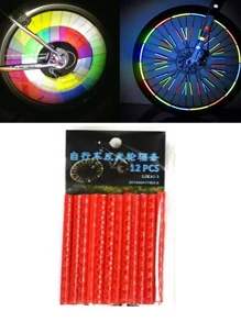 Dải phản quang nan hoa xe đạp ABS màu đỏ di động - Đỏ - Xem 3