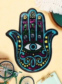 1入組法蒂瑪之手形狀縫紉補丁 - 彩色 - 查看 1