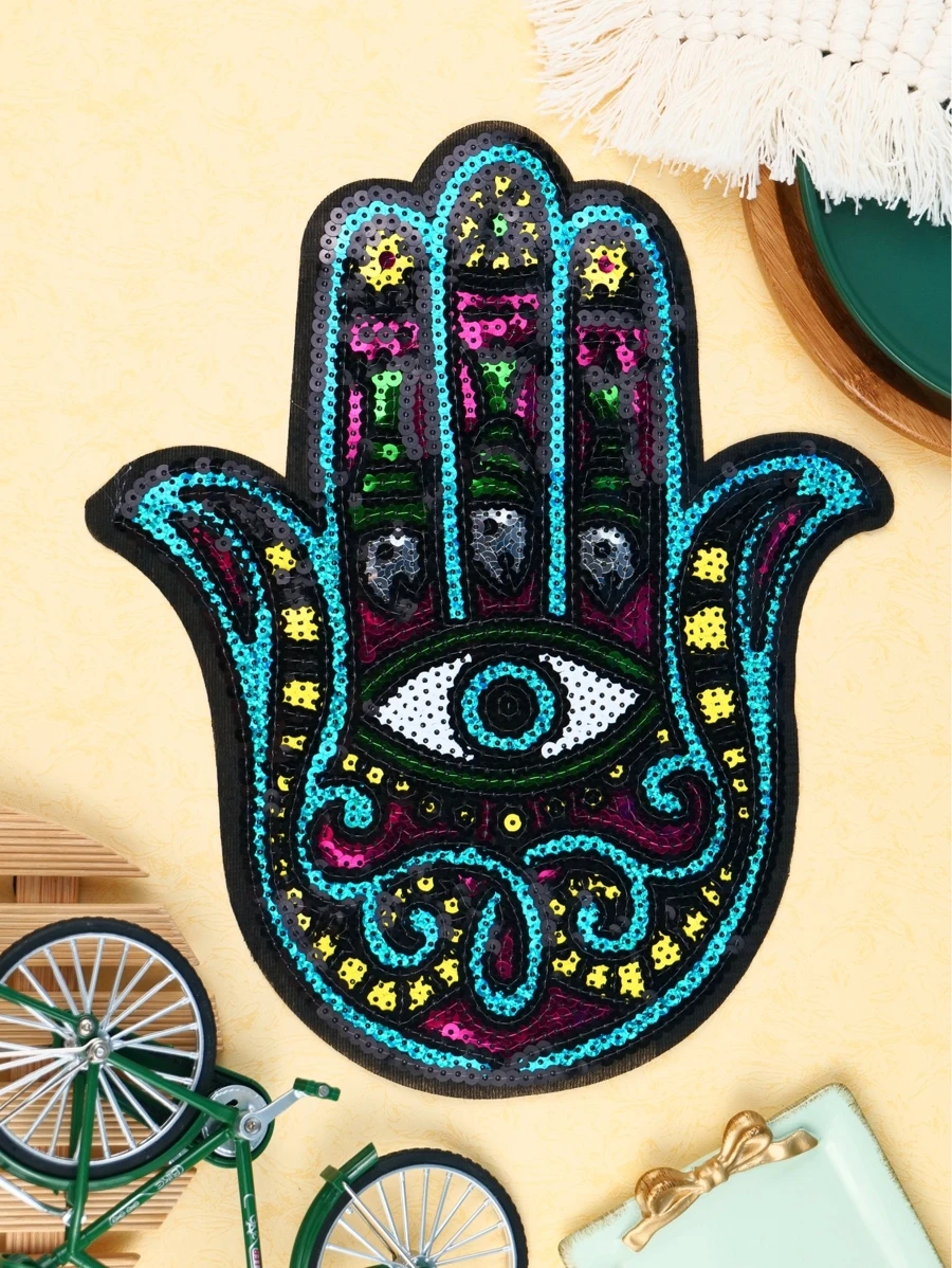 1入組法蒂瑪之手形狀縫紉補丁 - 彩色 - 查看 1