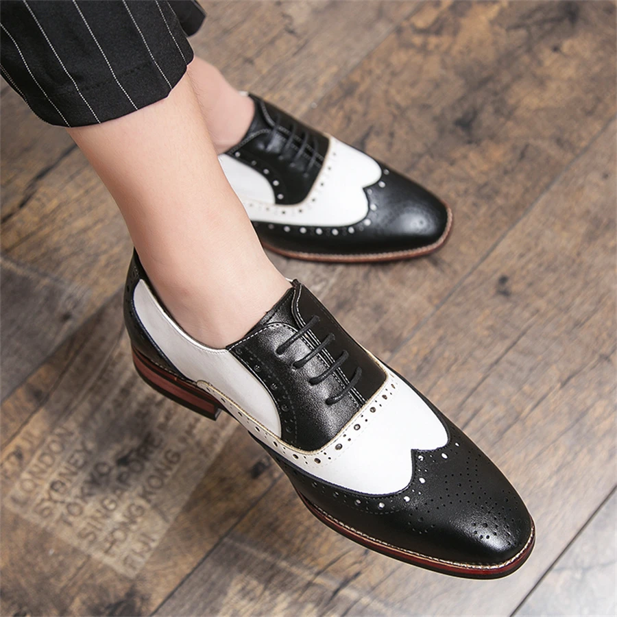 Men's Stylish Pu Leather Formal Shoes, Versatile - Black - View 1