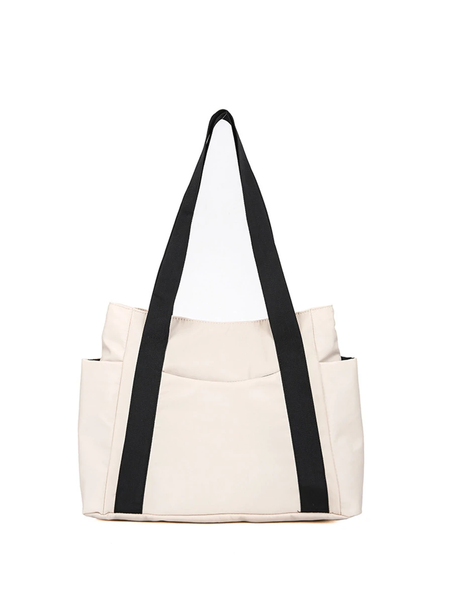 Simple Large Capacity Tote Bag - White - View 1
