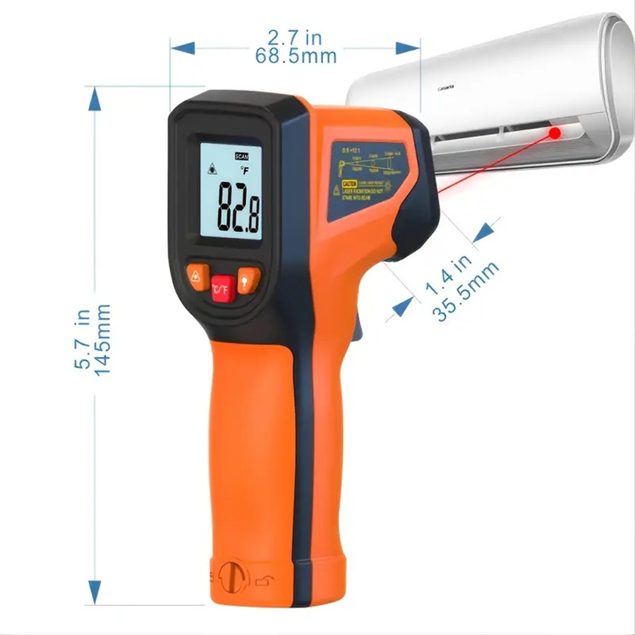 Infrared Thermometer Gun, Handheld Heat Temperature Gun For Cooking