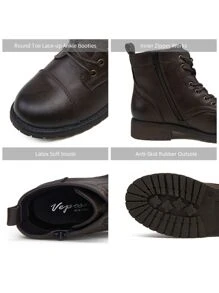 Women's 910 Ankle Boots, Fashion Lace Up Low Heel Booties - 摩卡棕 - 查看 5