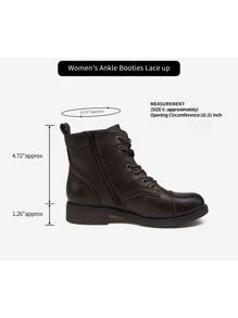 Women's 910 Ankle Boots, Fashion Lace Up Low Heel Booties - 摩卡棕 - 查看 6