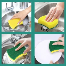1/12/24pcs Kitchen Cleaning Sponges, Non-Scratch For Dish,Scrub Sponges,Kitchen,Bathroom,Home,Household Supplies - Yellow - View 6