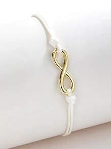 1pc Fashionable Infinity Symbol Design Alloy Bracelet - White - View 4