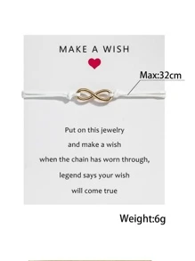 1pc Fashionable Infinity Symbol Design Alloy Bracelet - White - View 5