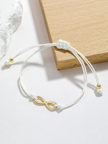 1pc Fashionable Infinity Symbol Design Alloy Bracelet - White - View 3