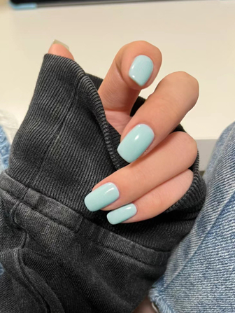 VV MEI JIA ER 24入組可拆卸完成假指甲，純色中等大小正方形全覆蓋壓克力假指甲用品