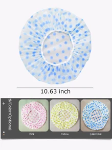 1入組藍色圓點防水帽，一次性家用淋浴帽，防濕髮，防油煙防污 - 藍色 - 查看 6