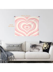 1 Tấm Thảm In Hình Trái Tim, Tấm Thảm Vải Hiện Đại Poster Treo Tường Cho Phòng Ngủ Thẩm Mỹ, Lá Cờ Cho Căn Phòng, Trang Trí Phòng, Tấm Thảm, Trang Trí Tường, Nghệ Thuật Treo Tường - Nhiều màu - Xem 2