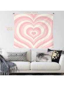1 Tấm Thảm In Hình Trái Tim, Tấm Thảm Vải Hiện Đại Poster Treo Tường Cho Phòng Ngủ Thẩm Mỹ, Lá Cờ Cho Căn Phòng, Trang Trí Phòng, Tấm Thảm, Trang Trí Tường, Nghệ Thuật Treo Tường - Nhiều màu - Xem 3