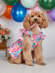 1 pieza Set con patrón de concha de mascota ropa para perro para primavera con verano - Multicolor - Ver 1