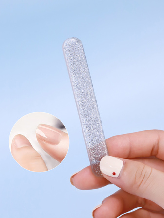 Pilnik do paznokci ze szkła Nano, 1 szt. Minimalistyczny, Polerka do polerowania paznokci Do naturalnych paznokci u nóg