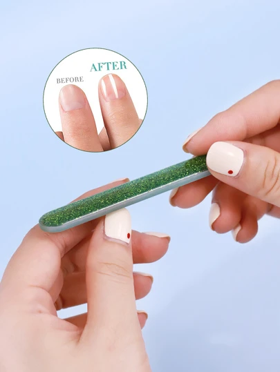 纳米玻璃指甲锉，1 件装极简指甲抛光器，适用于天然手指甲和脚趾甲