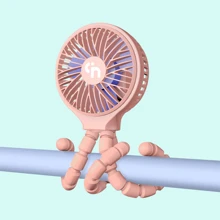 WiHoo Stroller Fan Battery Operated,Portable Fan Car Seat Baby Fan With Flexible Tripod,3 Speeds Rechargeable Clip On Fan,USB Mini Small Personal Fan For Crib Treadmill Camping And Travel - 粉色 - 查看 1