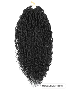 1 包仿卷发辫钩针发，18 英寸女神波西米亚辫钩针发，嬉皮辫，女士钩针编织发辫，合成编织发辫（14 英寸、18 英寸、22 英寸、1 包、1B） - 黑色 - 查看 2