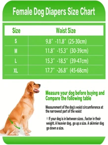 1pc Washable Female Dog Diapers No Leak Reusable Diapers For Doggy Female In Period - Green - View 6