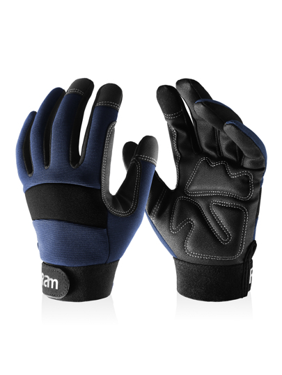 FOUR-AM Work Gloves Men & Women, Utility Mechanic Working Gloves High Dexterity Touch Screen For Multipurpose,Excellent Grip