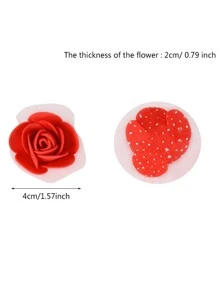 Bộ 100 3CM Nhân Tạo Hoa Hồng Đầu Xốp Hoa Hồng Hoa Voan Cho Đám Cưới Sinh Nhật Trang Trí Nhà Đồ Trang Trí quà Tặng - trắng - Xem 3