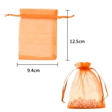 100 cái Túi Organza Túi quà nhỏ Túi đựng đồ trang sức 10 X 12 cm Túi dây rút nhỏ Túi lưới gói cho tiệc cưới Quà tặng tiệc Kẹo Đóng gói, các loại 10 màu - Nhiều màu - Xem 3