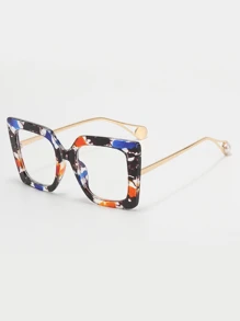 1 cặp kính mát gọng vuông cho nữ phụ kiện dành cho nữ - Màu xanh lam - Xem 2