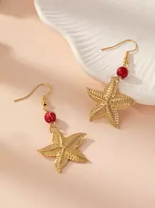 1 對時尚海星造型吊式耳環 - 彩色 - 查看 1