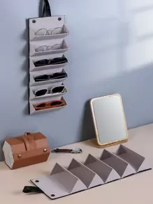 1pc Multi-Layer Foldable Hanging Eyeglasses Storage Box Back To School