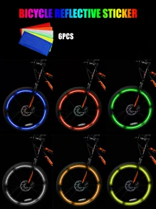 6 piezas Pegatina portátil multicolor de mascota bicicleta reflectante - Multicolor - Ver 1