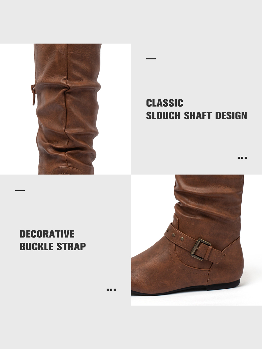 slouchy mid calf boots