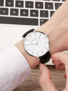 HANNAH MARTIN Men Round Pointer Quartz Watch,As A Father's Day Gift As A Gift For Students Returning To School