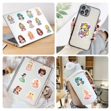 50张可爱公主贴纸，适用于吉他、滑板、水瓶、保险杠、头盔、滑雪板、笔记本电脑、手机壳、冰箱门、行李箱、摩托车、汽车配件、玩具等，可作礼物。 - 彩色 - 查看 4