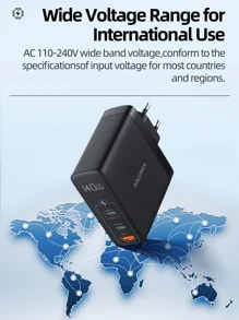 Cabezal de cargador rápido Rocoren 140W PD - Negro - Ver 6