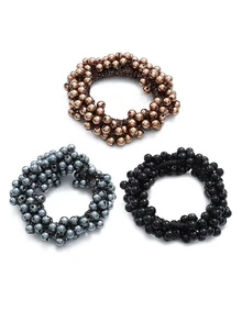 3 件装仿珍珠装饰发带优雅 - 彩色 - 查看 2