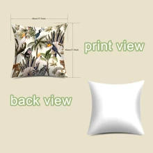 1入組熱帶印花樹葉印花靠墊套不附帶墊芯 - 彩色 - 查看 6