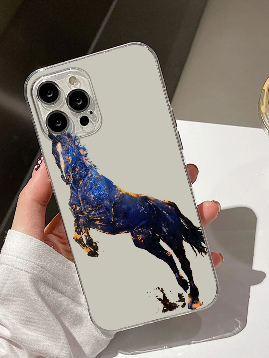 Horse Pattern Clear Phone Case,International Version, Not The Domestic Version - Multicolor - View 1