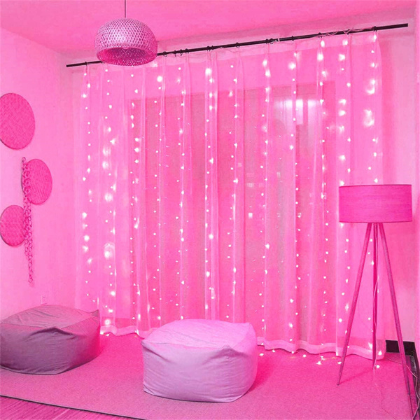 JMEXSUSS 300 LED Remote Control curtain lights, Plug in Fairy,Outdoor