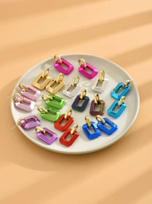 1 Đôi bông tai Acrylic phong cách thời trang Hàn Quốc dành cho nữ, do ánh sáng và góc chụp, có thể có sự khác biệt nhỏ về màu sắc giữa sản phẩm thực tế và hình ảnh - Xanh đậm - Xem 5