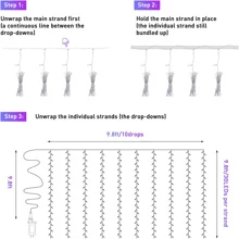 JMEXSUSS 300LED Purple Halloween Lights With Remote, Curtain Hanging Light Plug In, 8 Modes Purple String Lights For Bedroom Window Wall Party Backdrop Christmas Halloween Decorations