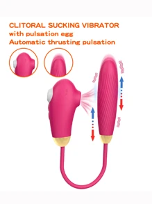 1pc Sex Toy Sucking Vibrating Egg Clit Suck Toy, 2 In 1 Female Vibrator,Clitoral Sucker Nipple Anal Stimulation Massager Sex Toys, Thrusting Dildo Vibrator Massager Adult Toys & Games For Women Couples